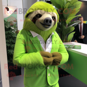 Lime Green Sloth maskot...
