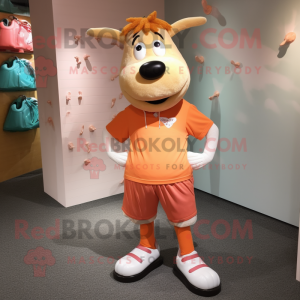 Peach Jersey Cow mascotte...