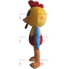 Blå og rød gul kylling høns maskot - Redbrokoly.com