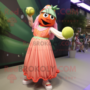 Peach Juggle maskot kostym...