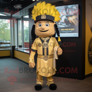 Gold Chief maskot kostume...