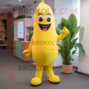Yellow Banana mascot costume character dressed with a Trousers and Bracelets