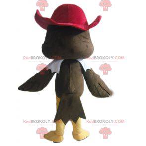 Braunes Geieradler-Maskottchen mit einem Piratenhut -