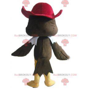 Brun gribørn maskot med en pirat hat - Redbrokoly.com