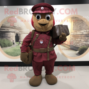 Maroon Army Soldier maskot...