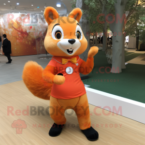 Orange egern maskot kostume...