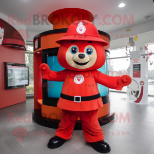 Red Fire Fighter maskot...