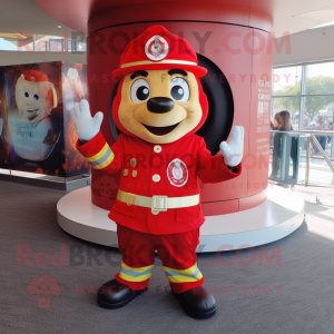 Red Fire Fighter maskot...