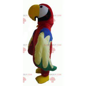 Mascotte de joli perroquet rouge vert bleu et jaune -