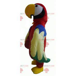 Maskot pěkný papoušek červená zelená modrá a žlutá -