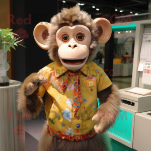 nan Monkey mascot costume character dressed with a Blouse and Earrings