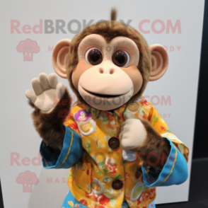 nan Monkey mascot costume character dressed with a Blouse and Earrings