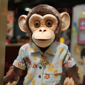 nan Monkey mascot costume character dressed with a Blouse and Earrings