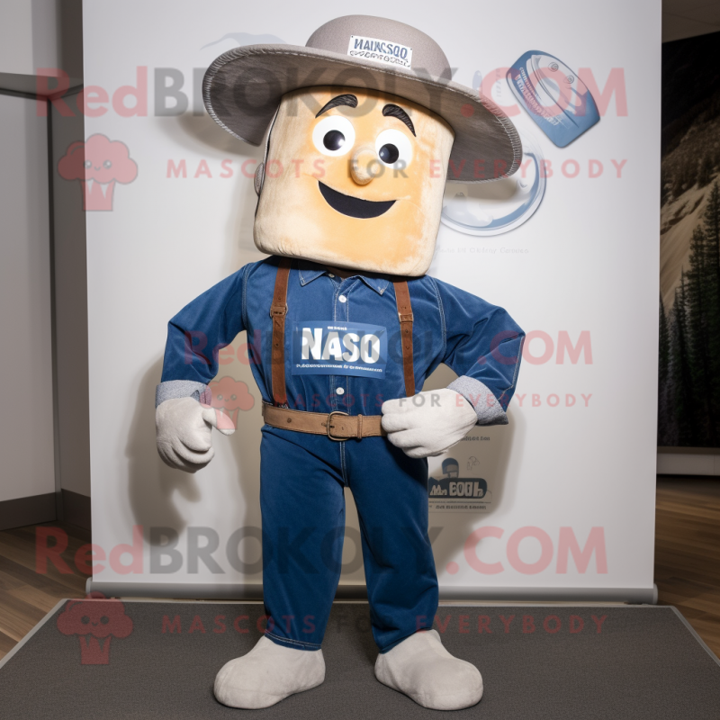 nan Horseshoe mascot costume character dressed with a Bootcut Jeans and Suspenders nan Horseshoe mascot costume character dressed with a Bootcut Jeans and Suspenders