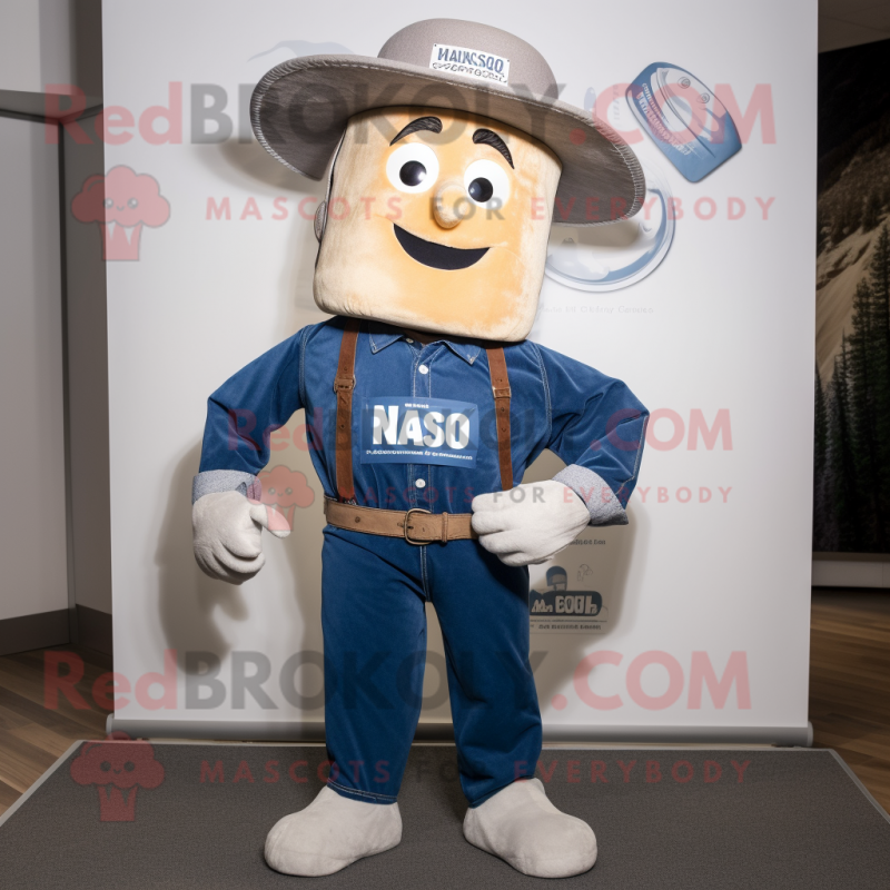 nan Horseshoe mascot costume character dressed with a Bootcut Jeans and Suspenders