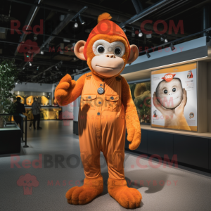 Orange Monkey maskot kostym...