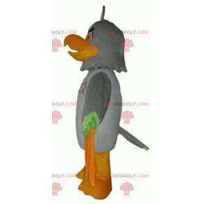 Gray green and orange eagle mascot looking nasty -