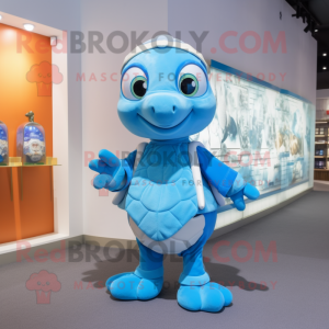 Sky Blue Turtle mascotte...