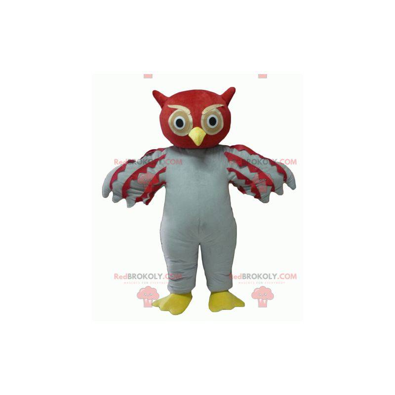 Giant red and white owl mascot - Redbrokoly.com