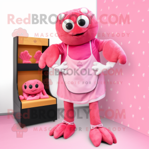 Pink Crab Cakes maskotdräkt...