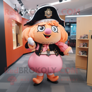 Peach Pirate mascot costume character dressed with a Mini Skirt and Handbags