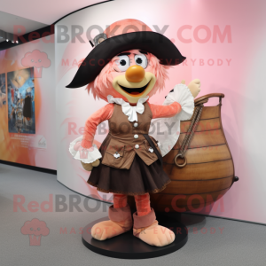 Peach Pirate mascot costume character dressed with a Mini Skirt and Handbags