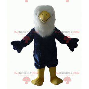 All hairy blue white and yellow eagle mascot - Redbrokoly.com