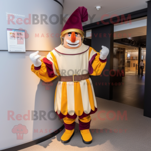 Crème mascotte kostuum van...