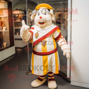 Creme Swiss Guard maskot...