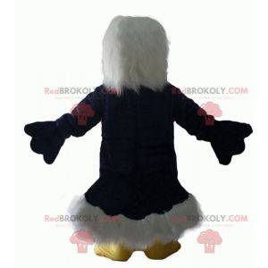 Mascotte d'aigle bleu blanc et jaune tout poilu - Redbrokoly.com