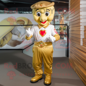 Gold Heart maskot drakt...