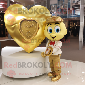 Gold Heart maskot drakt...