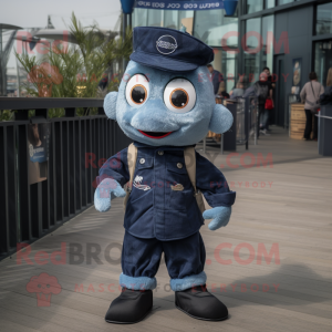 Navy Cod mascot costume character dressed with a Dungarees and Bracelets