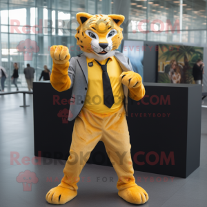 Geel Bobcat mascotte...