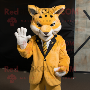 Mascotte de Bobcat jaune...