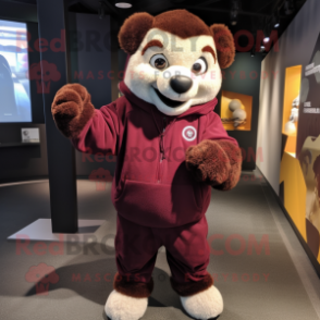 Maroon Alliance mascot costume character dressed with a Sweatshirt and Wraps