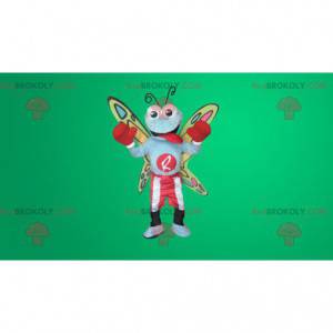 Colorful butterfly mascot in boxing clothes - Redbrokoly.com