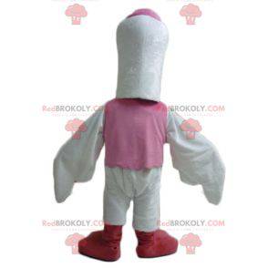 Stork mascot white orange pink and red - Redbrokoly.com