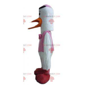 Cicogna mascotte bianco arancio rosa e rosso - Redbrokoly.com