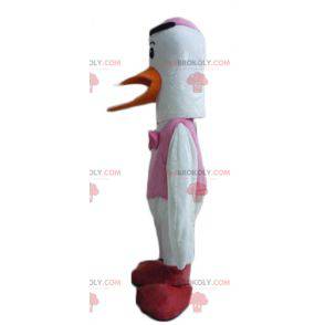 Stork mascot white orange pink and red - Redbrokoly.com