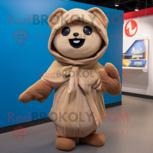 Tan Pho mascot costume character dressed with a Hoodie and Wraps