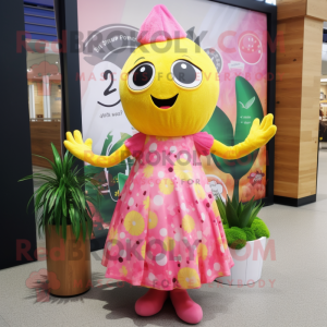 Rosa sitronmaskotkostyme...