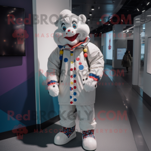 Witte Clown mascotte...