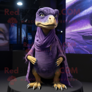 Paars Velociraptor mascotte...