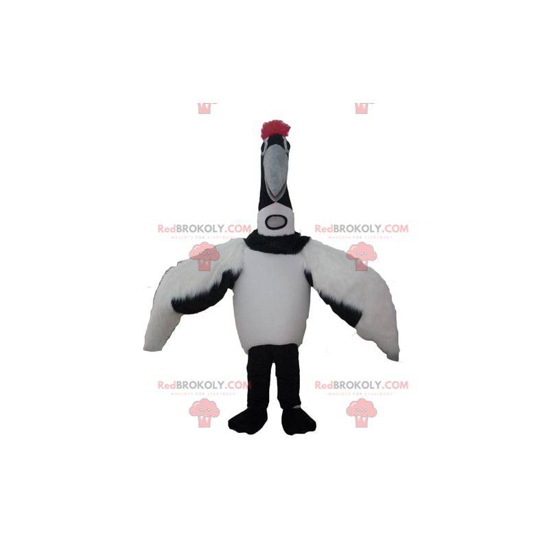 Large black and white bird mascot migratory bird -