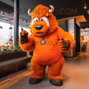 Orange Bison mascotte...