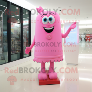 Pink Pendant maskot kostume...