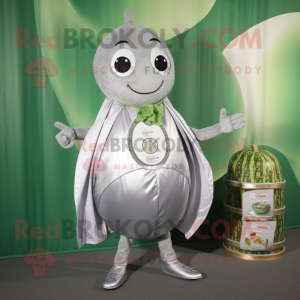 Sølv Zucchini maskot drakt...