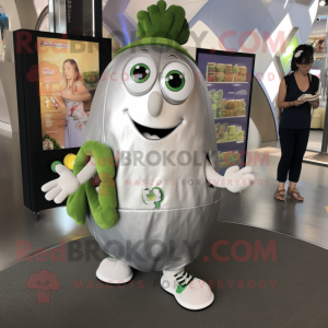 Sølv Zucchini maskot drakt...