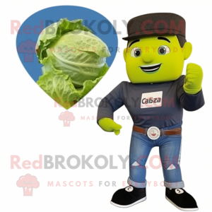 Black Caesar Salad mascot costume character dressed with a Denim Shorts and Smartwatches